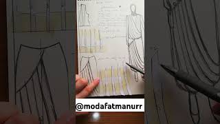 PİLELİ ETEK MODELİ KALIBI 📏✂️📐Modafatmanurr fashiondesigner elbisemodelleri tunikmodelleri [upl. by Etakyram]