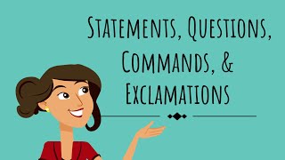 Types of Sentences Statements Questions Commands amp Exclamations English For Kids Mind Blooming [upl. by Melantha]