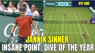 Jannik Sinner Dive of the Year  Insane Point Halle 2024 [upl. by Nhguahs]