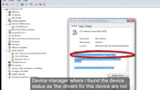 CDC Abstract Control Model ACM no driver found [upl. by Melonie]