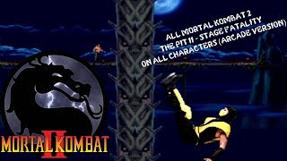 Mortal Kombat 2  All The Pit 2 Stage Fatality Compilation [upl. by Nagorb]