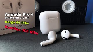 Airpods Pro 4 TWS Bluetooth 50 BT Worth it unboxing [upl. by Nidya325]