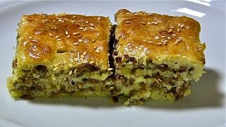 BörekBörek mit RinderhackfleischTürkisches Börek Rezept mit Hackfleisch [upl. by Annaynek]