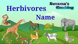 Herbivores Name  Plant Eating Animals Name in English [upl. by Ayek]