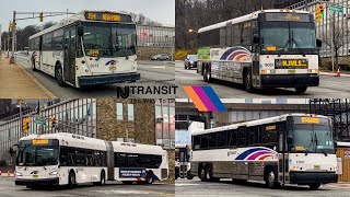 New Jersey Transit Bus Compilation in Weehawken NJ [upl. by Lerrud845]