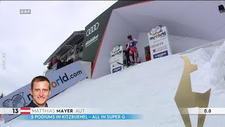 Alpiner SkiWeltcup  Abfahrt  Kitzbühel  1 Platz  Matthias MAYER  2020 [upl. by Arodoeht211]