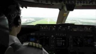 Cockpit  Boeing 747400 Landing in Singapore RWY 02L [upl. by Niryt]