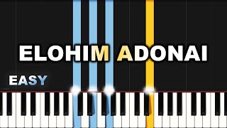 Apostle Joshua Selman  Elohim Adonai  EASY PIANO TUTORIAL BY Extreme Midi [upl. by Anelas]