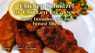 Chicken Schnitzel or chicken escalopes [upl. by Anauqes561]