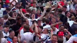 CRAZY SCENES 🙌 England fans REACT to Bukayo Saka scoring IMMEDIATELY after Switzerland goal 🏆 [upl. by Taryne]