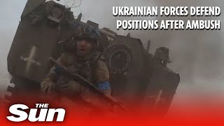 Ukrainian forces prevail after intense enemy tank ambush [upl. by Drofdarb]