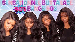 GLUELESS Layered Wig Sensationnel 90s Bangs Unit 903 [upl. by Glimp]