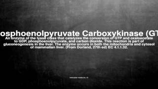 Medical vocabulary What does Phosphoenolpyruvate Carboxykinase GTP mean [upl. by Nhor]