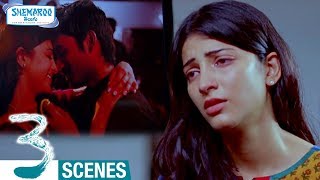 Shruti Haasan Cries for Dhanush  3 Telugu Movie Scenes  Dhanush  Sivakarthikeyan  Anirudh [upl. by Meakem]