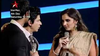 Shoaib and Sania with Shahrukh in star plus show [upl. by Trumaine]