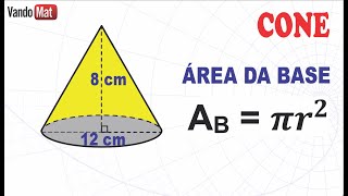 ÁREA DA BASE DO CONE CIRCULAR geometria enem concurso encceja matemática cone [upl. by Eenej]