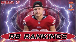 WEEK 11 RB RANKINGS TIERS top 30 [upl. by Nari451]