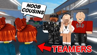 BEATING MM2 TEAMERS WITH OUR COUSINS [upl. by Alekahs816]