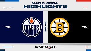 NHL Highlights  Oilers vs Bruins  March 5 2024 [upl. by Ibok465]