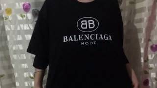 Balenciaga 2018 2B logo Tshirt Black Review [upl. by Minta]