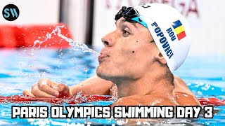 Day 3 Olympic Swimming  Paris 2024  David Popovici 200 Free  Titmus vs Mollie OCallaghan [upl. by Dermott885]