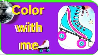 Vintage Roller Skate ASMR Coloring with Illustration Markers  Sticker Peeling Sounds amp Nostalgia [upl. by Dustie]