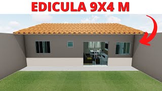 PLANTA DE EDICULA 9x4 METROS  01 QUARTO [upl. by Carhart]