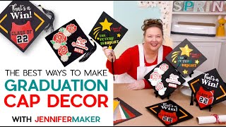 DIY Graduation Cap Decorations  Lightup Floral Layered and More [upl. by Barcus62]