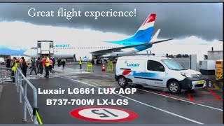 Flight Report Luxair B737700W Economy  LG661 Luxembourg  Málaga Spain  Amazing flight [upl. by Edgardo142]