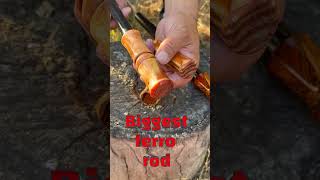 Biggest ferro rod in the world  bushcraft [upl. by Jobyna]