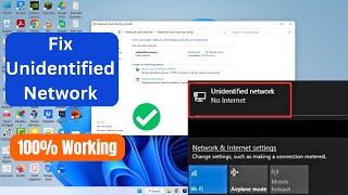 How to Fix Unidentified Network in Windows 1110  No Internet Access  Ethernet [upl. by Ariaic]