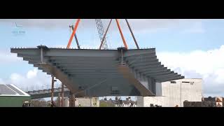 Gull Wing Bridge South Approach Viaduct Arrival amp Installation 2023 [upl. by Dilahk]