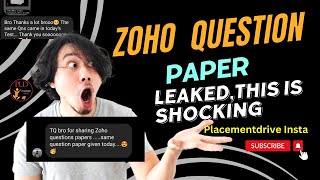 Zoho Question Paper Leak  Sets 1 amp 2  WalkIn Drive Prep 2024 amp Latest Pattern [upl. by Ikaz111]