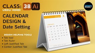 Create a Calendar and Date setting in Adobe illustrator  Calendar Design 2024  Urdu  Hindi [upl. by Eeral]