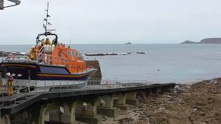 Sennen Cove Lifeboat Launch [upl. by Llerrod182]