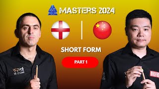 RONNIE OSULLIVAN VS DING JUNHUI  PART 1  MASTERS 2024  SNOOKER 2024 [upl. by Eissirk]