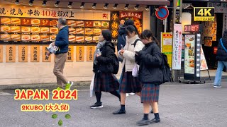 4k hdr japan travel 2024  Walk in Okubo 大久保 Tokyo japan  Relaxing Natural City ambience [upl. by Ahsimed781]