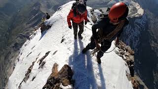 Matterhorn 4478m  Walking on the summit ridge [upl. by Ralyks663]