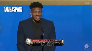 Discurso de Giannis Antetokounmpo tras ganar el MVP 2019 [upl. by Levy461]