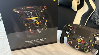 Thrustmaster SF1000 Ferrari wheel unboxing firmware update and test [upl. by Amlev]