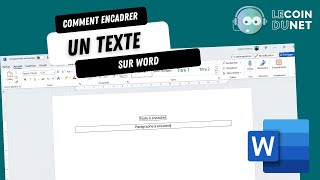 Comment encadrer un texte sur Word [upl. by Hayashi589]