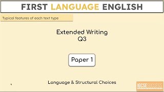 IGCSE First Language English  Q3 Extended Writing Models ALL TEXT TYPE FEATURES [upl. by Lemmuela388]