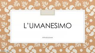 LETTERATURA ITALIANA  LUMANESIMO parte prima [upl. by Heshum874]