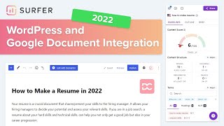 Surfer SEO WordPress and Google Document Integration 🔥🔥 [upl. by Groark116]