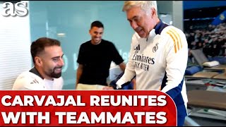 CARVAJAL reunites with TEAMMATES following serious KNEE INJURY [upl. by Nynahs]