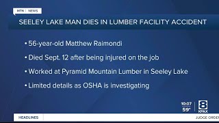 Seeley Lake man passes away following accident at Pyramid Mountain Lumber [upl. by Ahsrav]