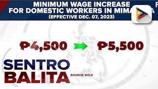 Minimum wage earners sa Mimaropa magkakaroon ng umento sa sahod simula sa Dec 7 [upl. by Ateiluj]