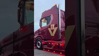 Scania super V8 S650T 🇸🇪tr exterior scania super truck interior heavy truck trail Sweden short video [upl. by Jorge]