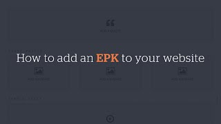 How to add an EPK to your website using a preset page template [upl. by Nerw41]