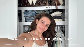 AUTUMN VS WINTER COLOR ANALYSIS  in depth examples of my color season [upl. by Ymmac]